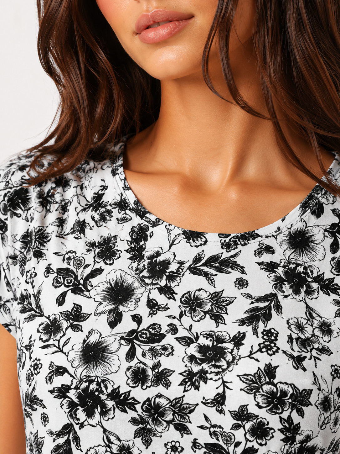 Botanical Sketch Floral Flutter Sleeve Top