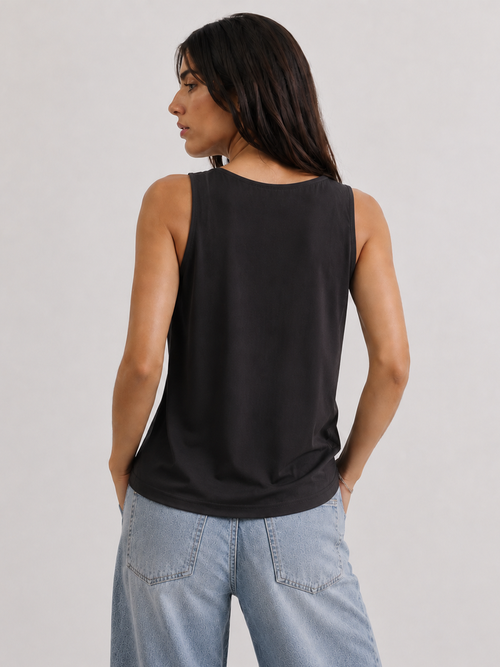 Sequin &amp; Stud Embellished Sleeveless Tank Top