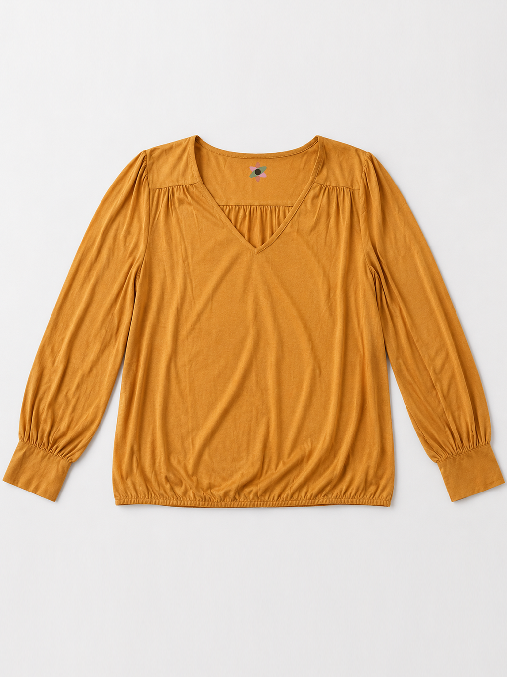 Solea * V-Neck Blouson Sleeve Jersey Top