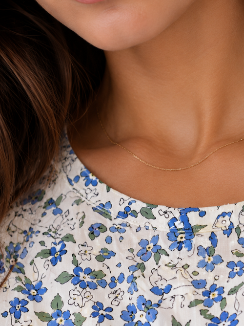 Ditsy Floral Print Cap Sleeve Tee